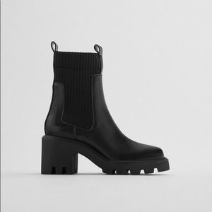 Zara Heeled Ankle Boots with Lug Soles